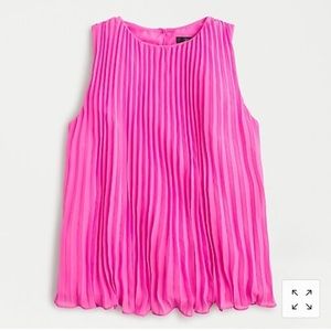 J crew Sleeveless pleated georgette blouse Pink